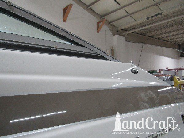 Completed Crownline boat structural fiberglass and gelcoat repairs
