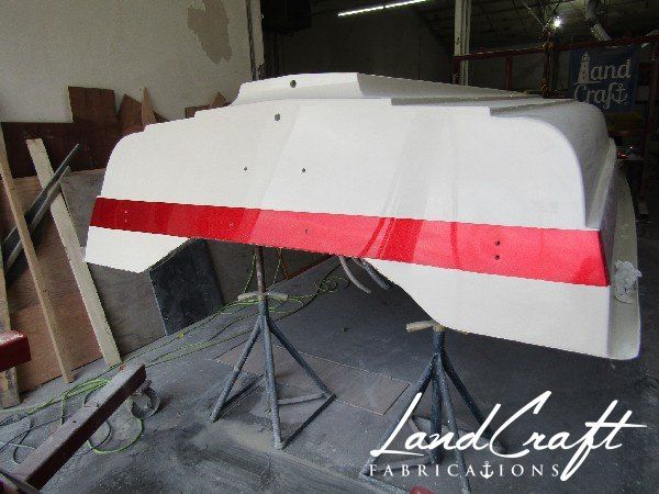 Spirit boat exterior gelcoat refinishing in process