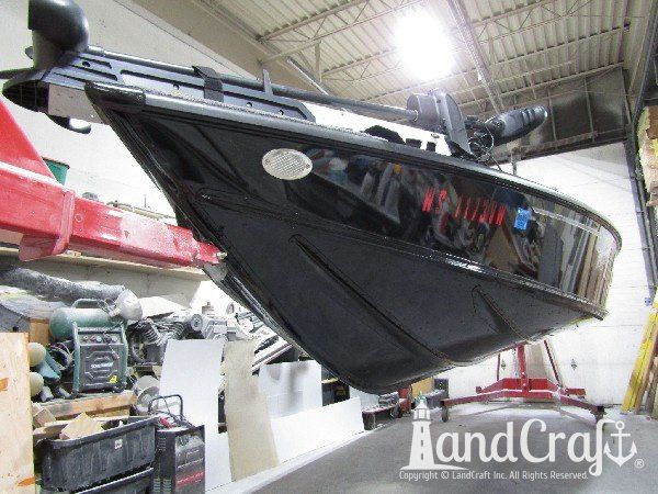 Picture of repaired and refinished bottom of an aluminum boat