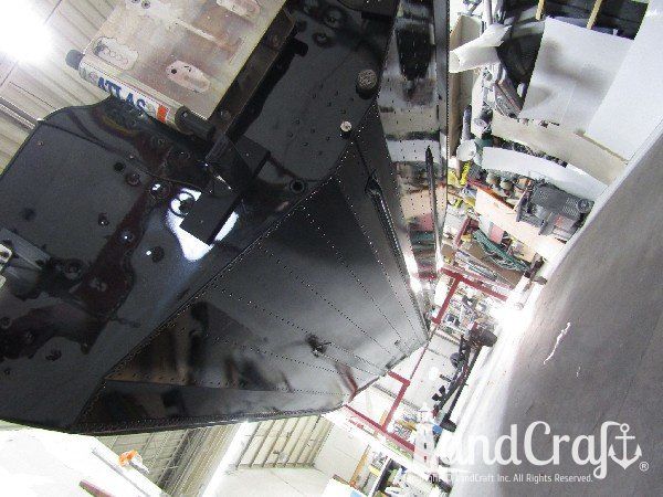 Picture of repaired and refinished bottom of an aluminum boat