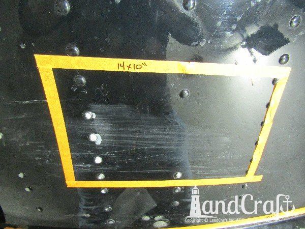 Damage along bottom of aluminum boat