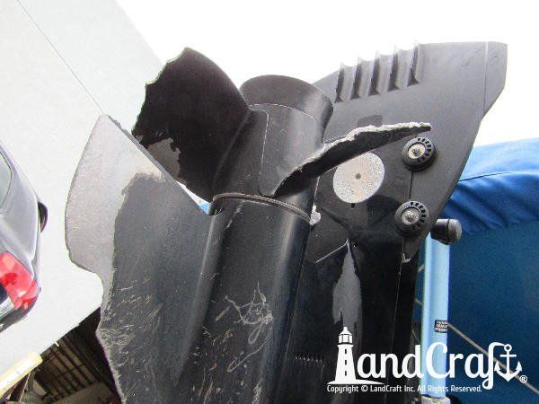 Skeg damage on a Bryant boat