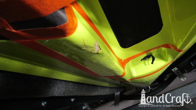 Sea Doo personal watercraft with bottom hull damage