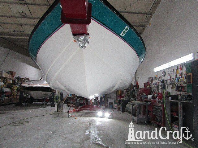 Malibu Echelon exterior gelcoat restoration in process