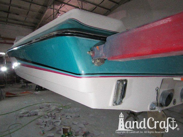 Malibu Echelon exterior gelcoat restoration in process