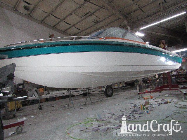 Malibu Echelon exterior gelcoat restoration in process