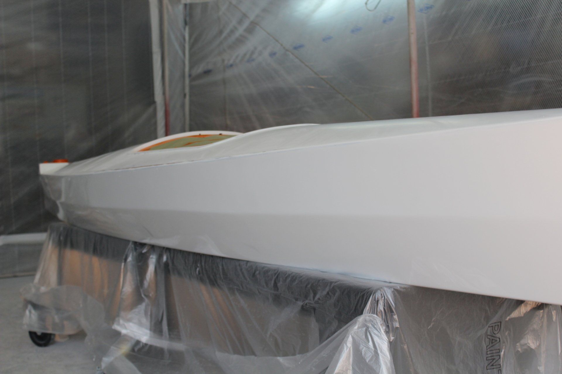 2016 Row4aCure boat in the refinishing stage