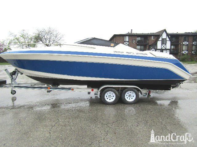 Wellcraft boat with completed exterior repairs and new exterior finish