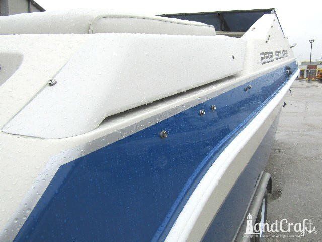 Wellcraft boat with completed exterior repairs and new exterior finish