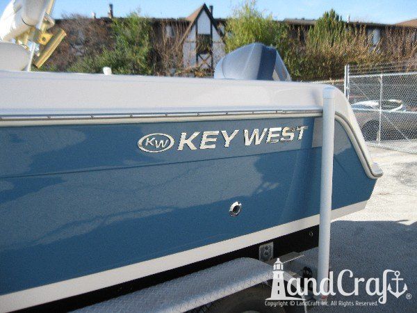 Key West fiberglass boat with refurbished and glossy gelcoat finish