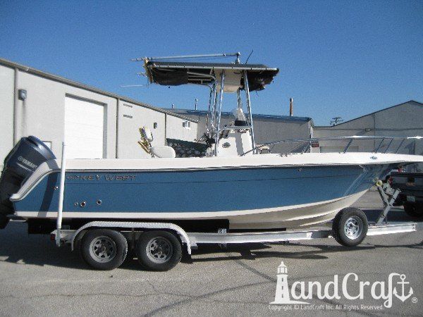 Key West fiberglass boat with refurbished and glossy gelcoat finish