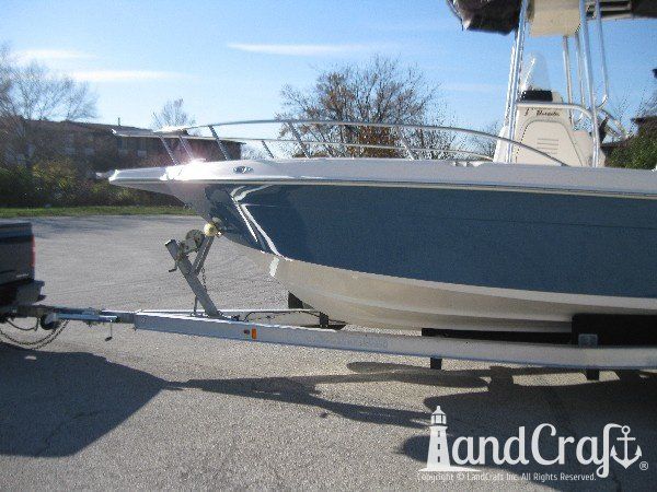 Key West fiberglass boat with refurbished and glossy gelcoat finish