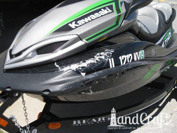 Kawasaki Jet Ski with severe structural damage