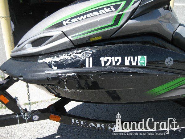 Kawasaki Jet Ski with severe structural damage