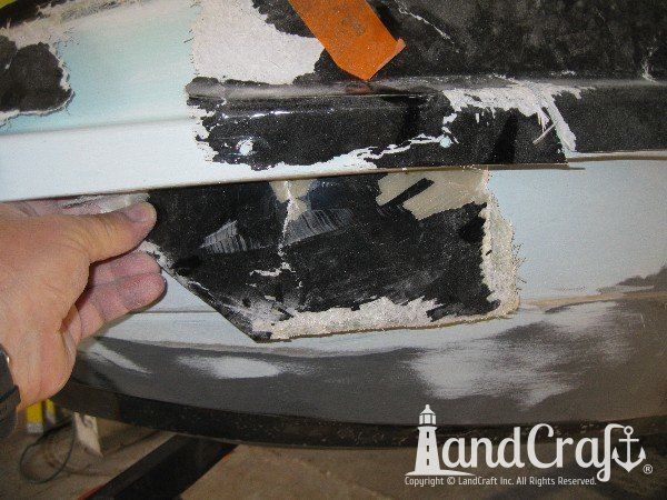 Kawasaki Jet Ski in process of structural repairs