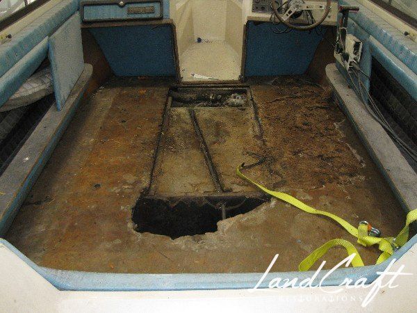 Rally boat before complete restoration