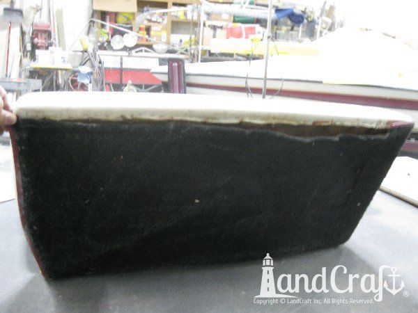 Sanger boat upholstery before restoration