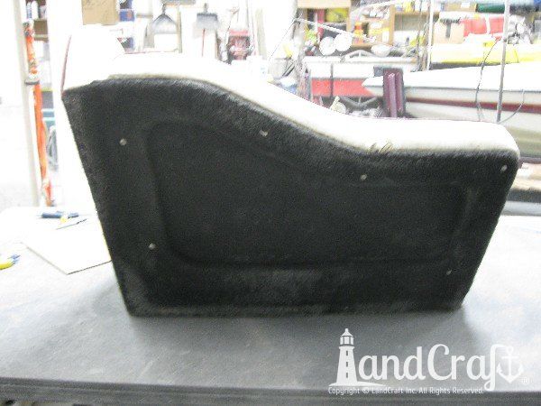 Sanger boat upholstery before restoration
