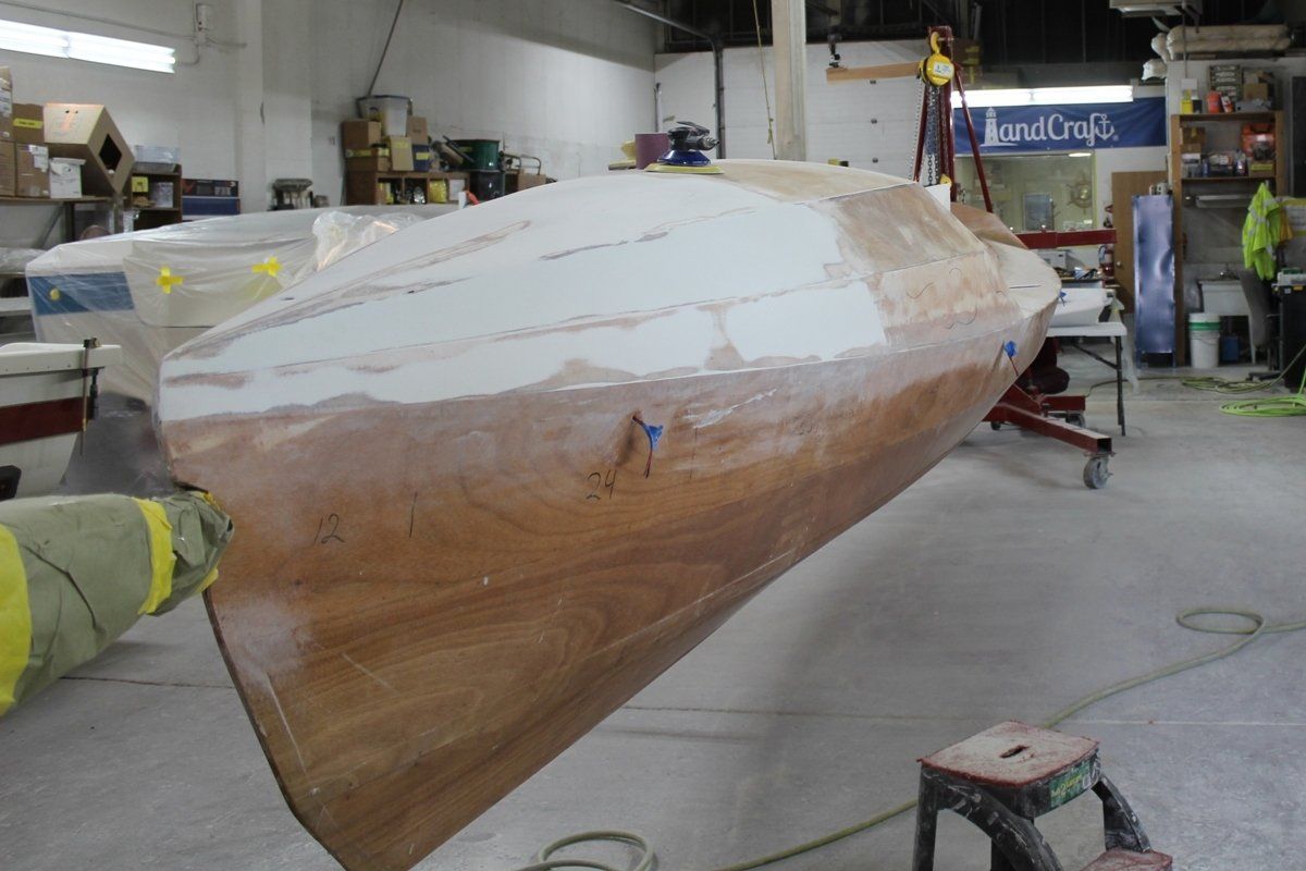 Shape work is being done by LandCraft on the front of the Row4Kids boat