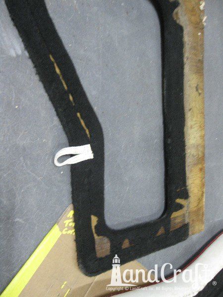 Sanger boat upholstery before restoration