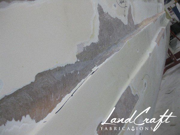 Spirit boat bottom hull in fiberglass repair process