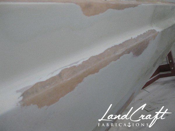 Spirit boat bottom hull in fiberglass repair process