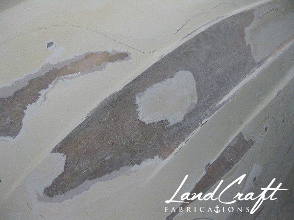 Spirit boat bottom hull in fiberglass repair process