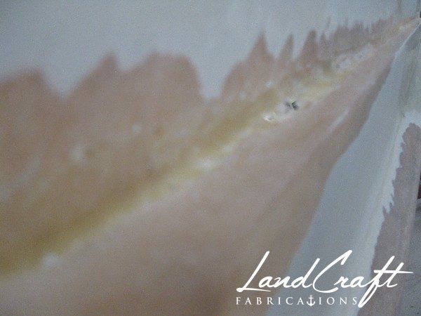 Spirit boat bottom hull in fiberglass repair process