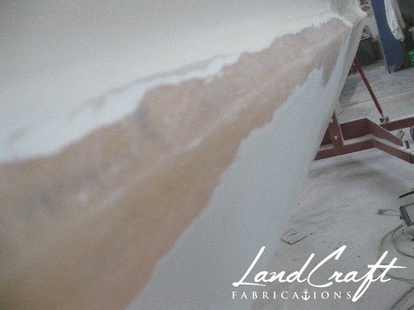 Spirit boat bottom hull in fiberglass repair process