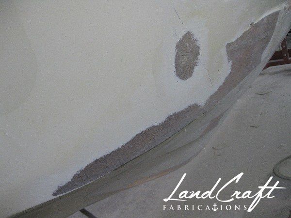 Spirit boat bottom hull in fiberglass repair process