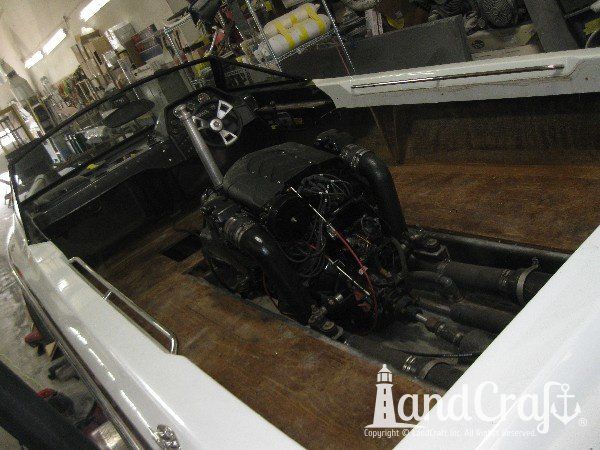 Sanger boat interior cleared and ready for restoration