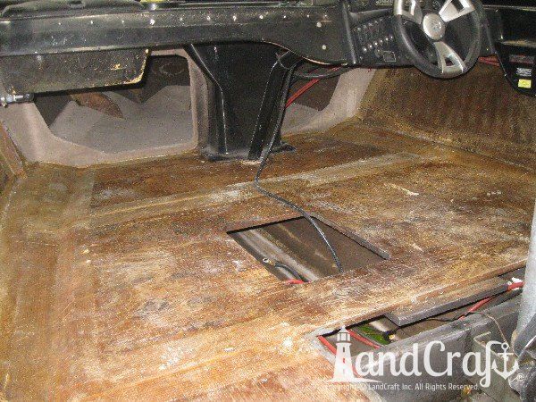 Sanger boat interior cleared and ready for restoration