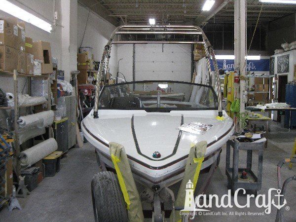 Sanger boat in process of restoration