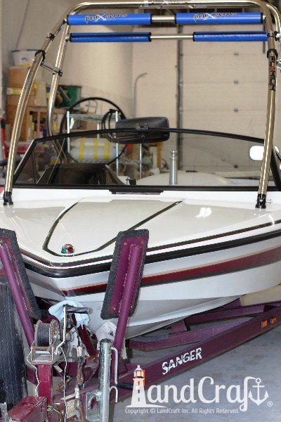 Sanger boat restoration complete with new and reinforced speaker tower installed