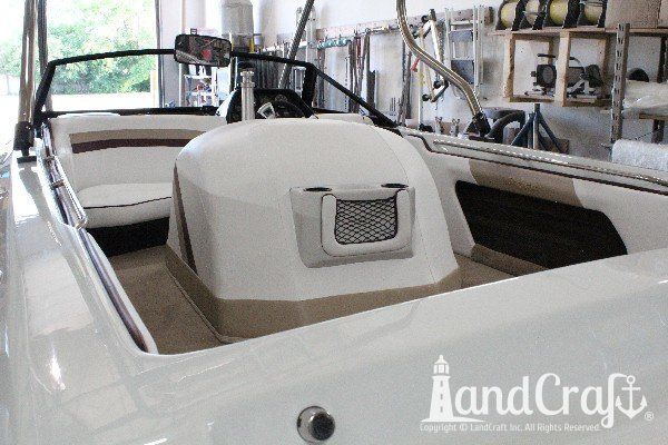 Sanger boat restoration complete with restored gelcoat and new upholstery