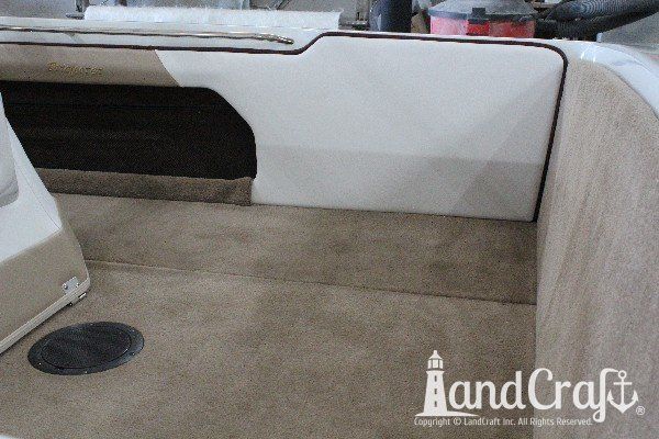 Sanger boat restoration complete with restored gelcoat and new upholstery