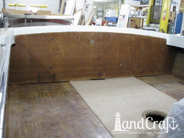 Sanger boat interior cleared and ready for restoration