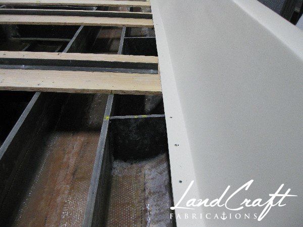 Spirit boat bottom hull structural interior reconstruction in process