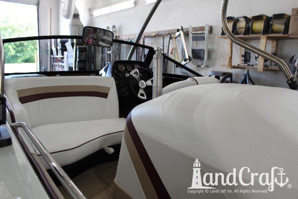 Sanger boat restoration complete with restored gelcoat and new upholstery