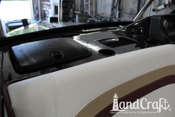 Sanger boat restoration complete with restored gelcoat and new upholstery