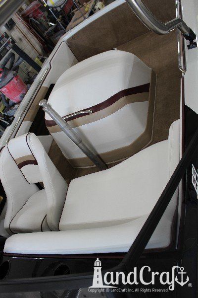 Sanger boat restoration complete with restored gelcoat and new upholstery