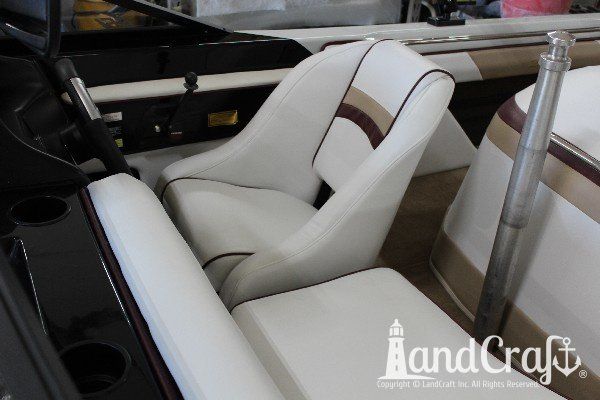 Sanger boat restoration complete with restored gelcoat and new upholstery