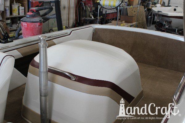 Sanger boat restoration complete with restored gelcoat and new upholstery