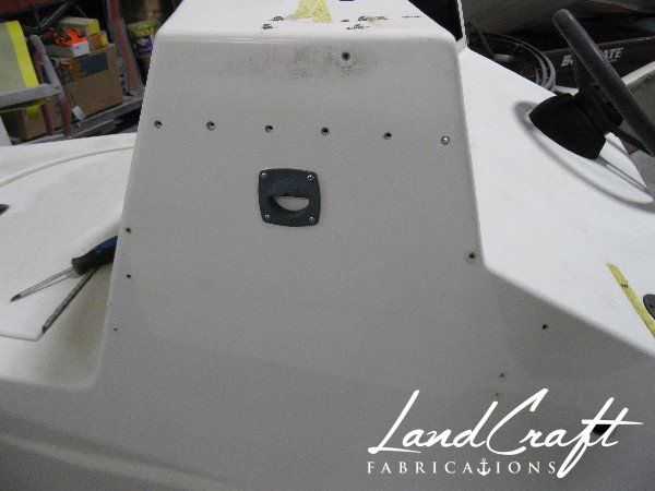 Spirit boat center console repair and custom fabrication in process