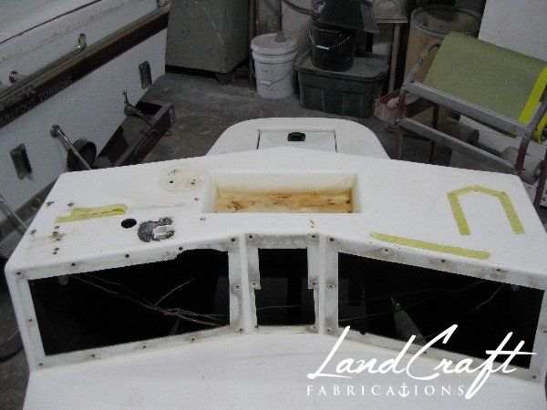 Spirit boat center console repair and custom fabrication in process
