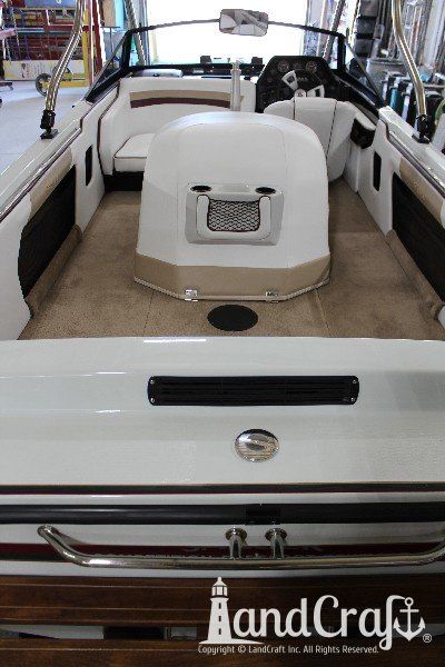 Sanger boat restoration complete with restored gelcoat and new upholstery