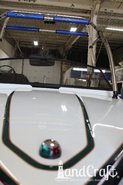 Sanger boat restoration complete with new and reinforced speaker tower installed