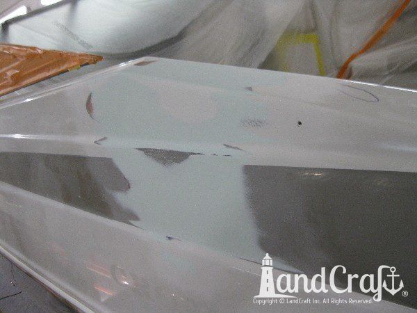 Crownline boat with structural damage in the repair process