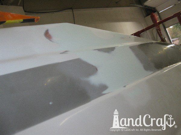 Crownline boat with structural damage in the repair process