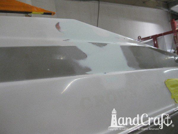 Crownline boat with structural damage in the repair process